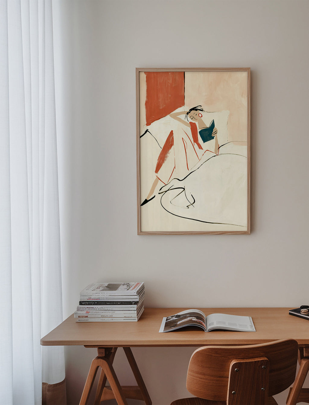 Illustration Frau beim Lesen