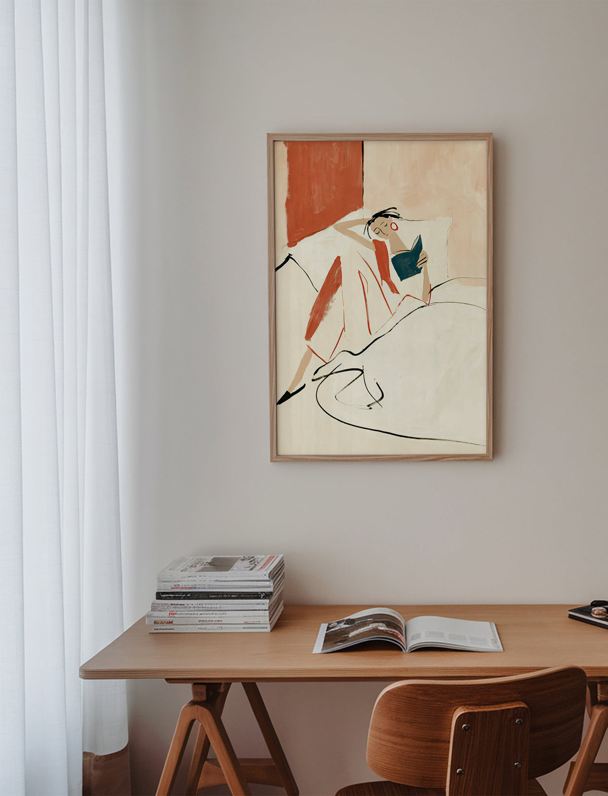 Illustration Frau beim Lesen