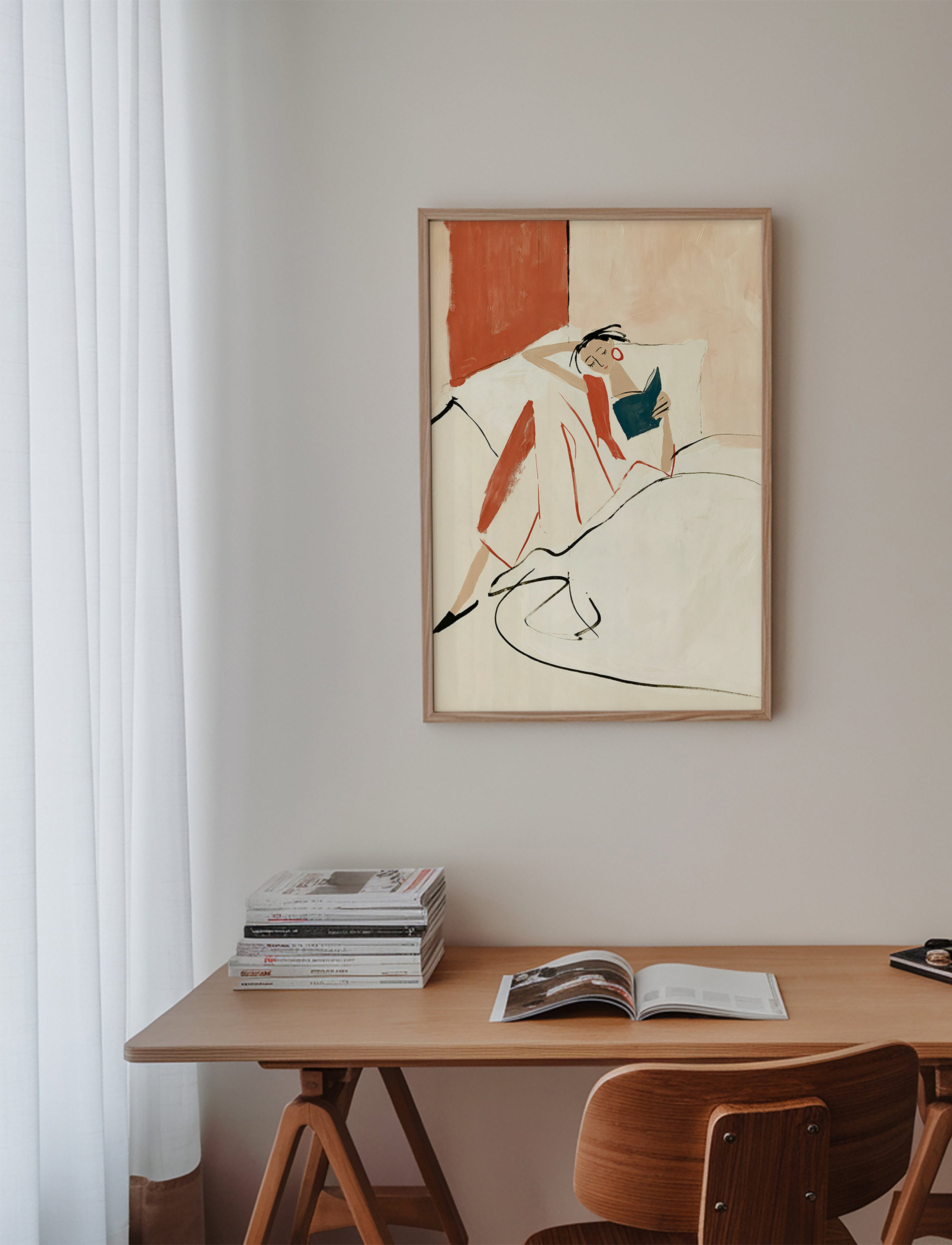 Illustration Frau beim Lesen