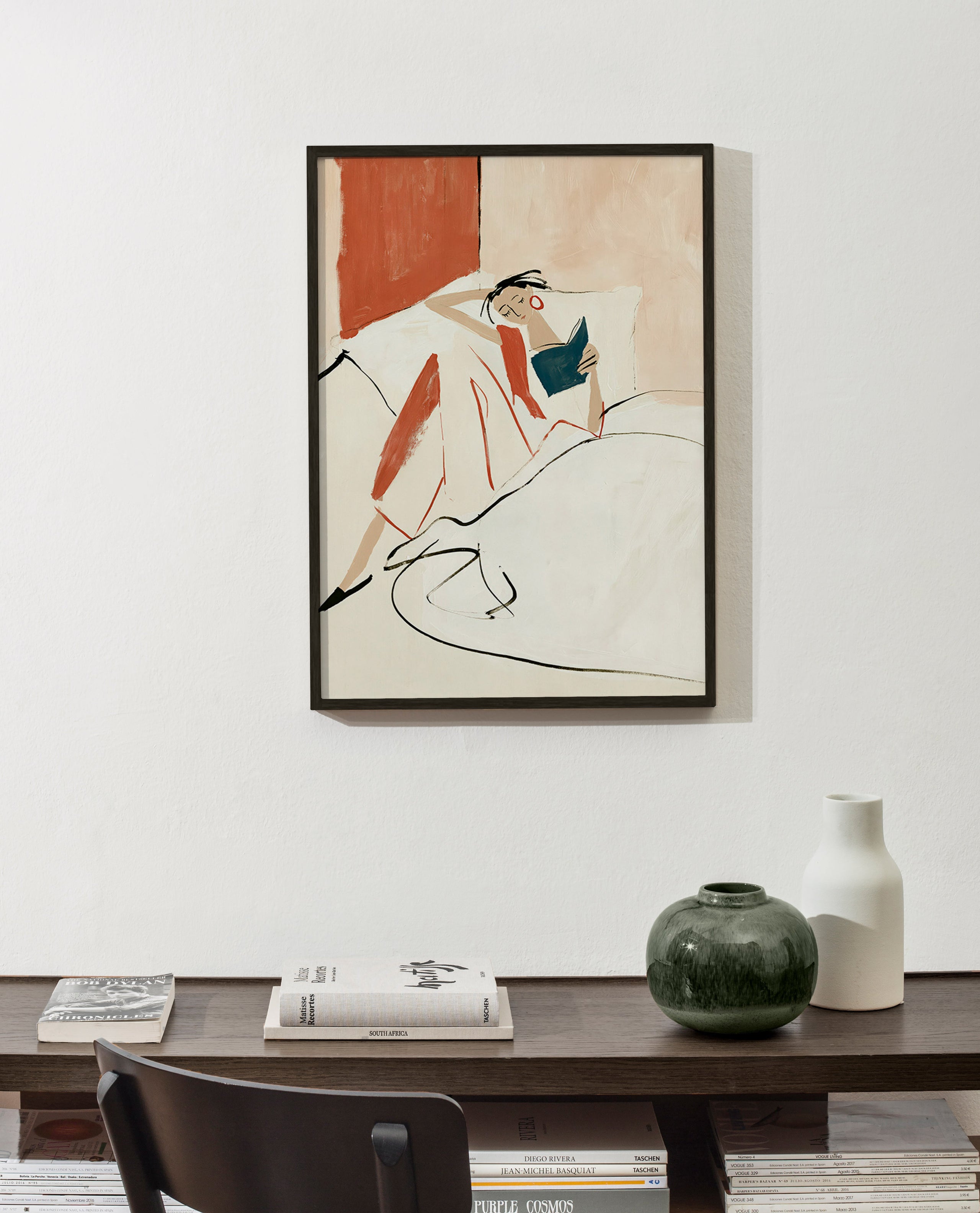 Illustration Frau beim Lesen