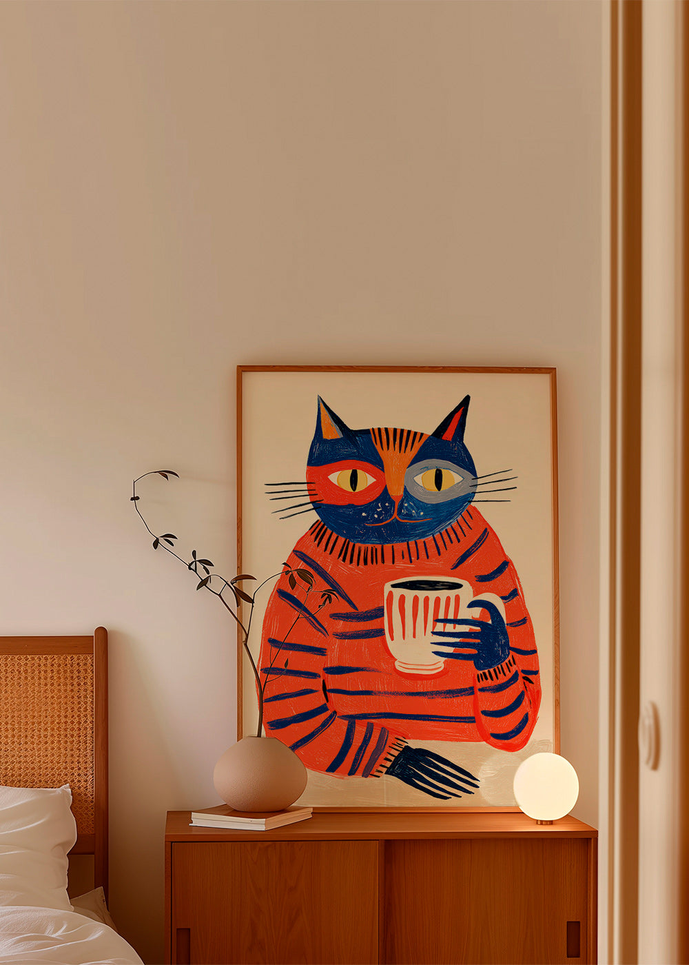 Küchenkunst: Katze mit Kaffee