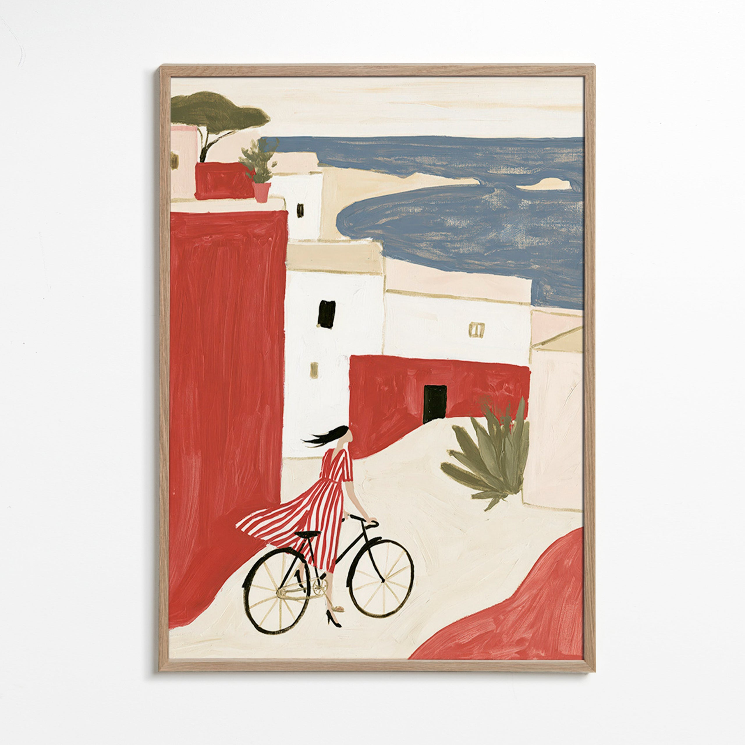 Illustration Fahrrad an der Küste