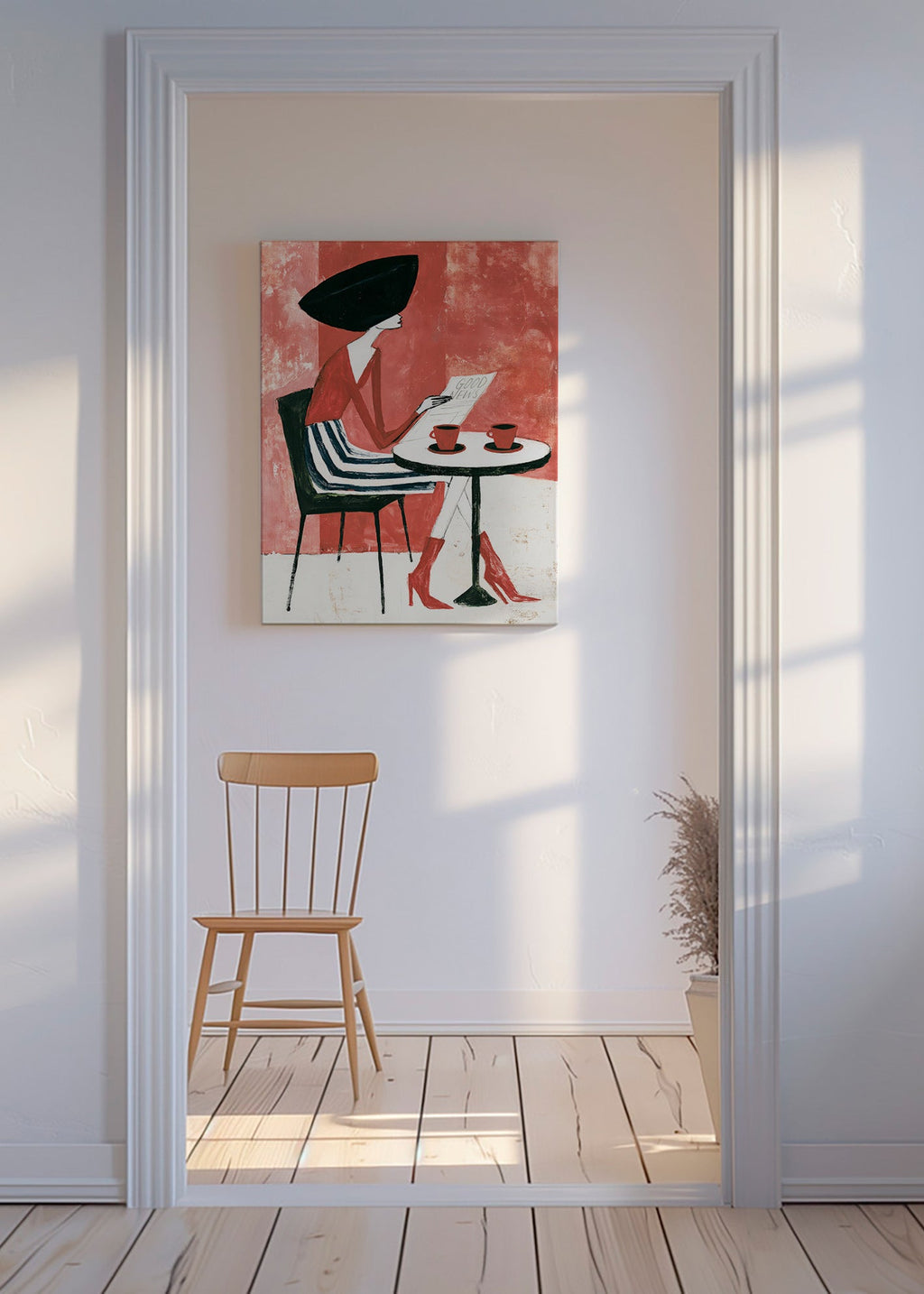 Küchenkunst Frau mit Kaffee