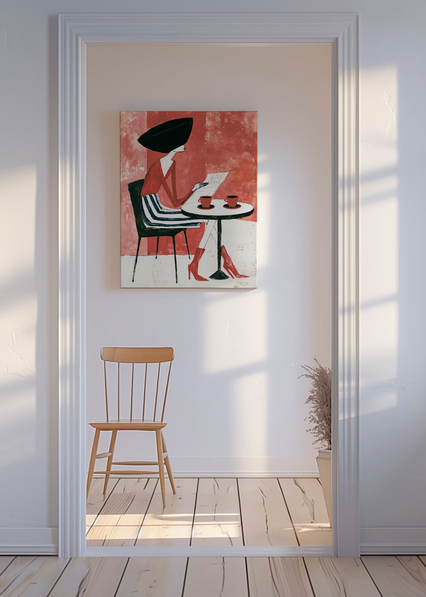 Küchenkunst Frau mit Kaffee