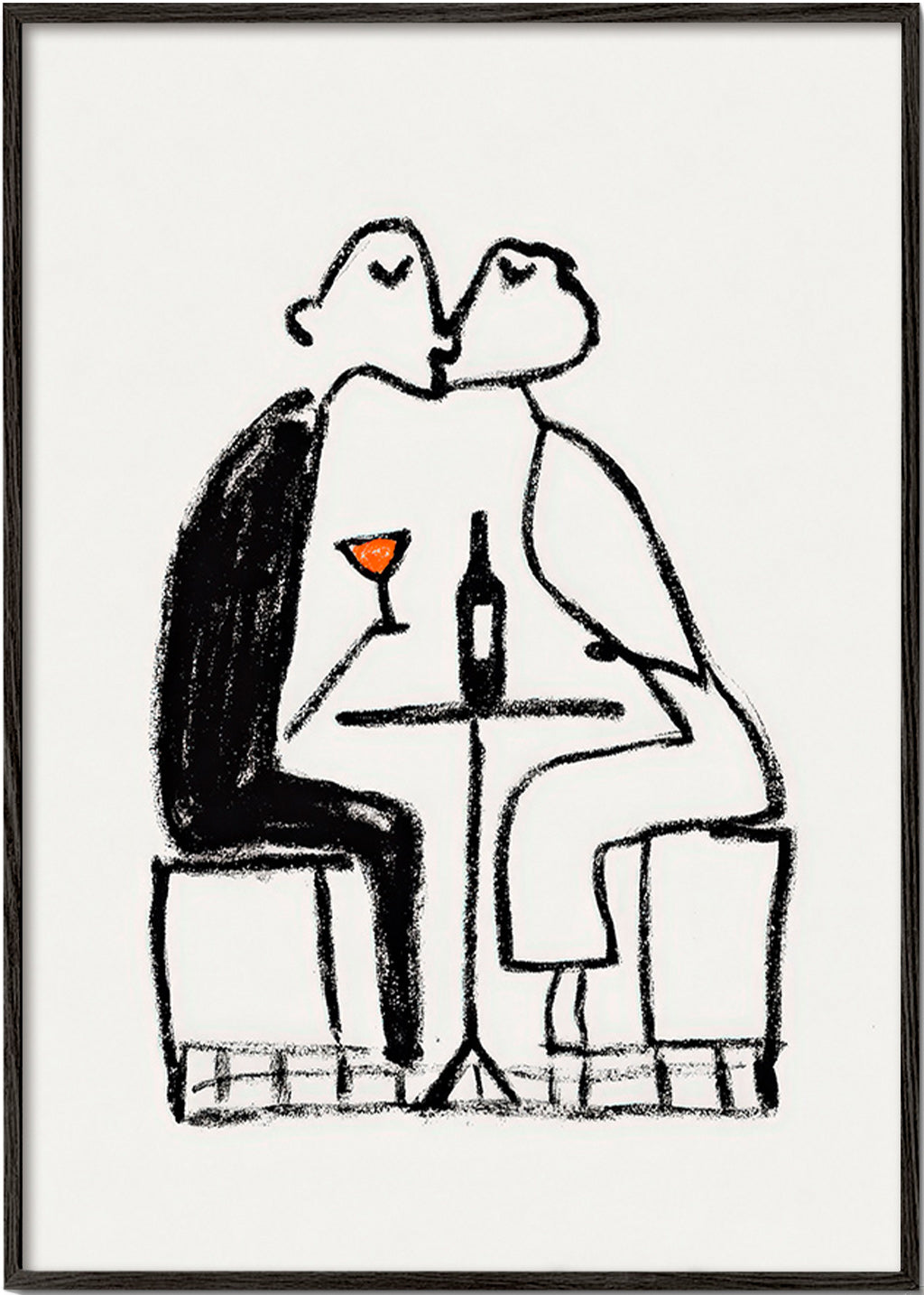 Küchenkunst: Paar mit Wein