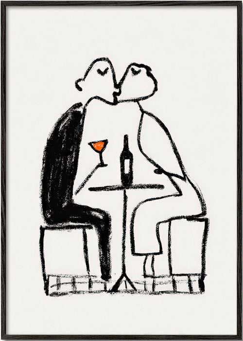 Küchenkunst: Paar mit Wein