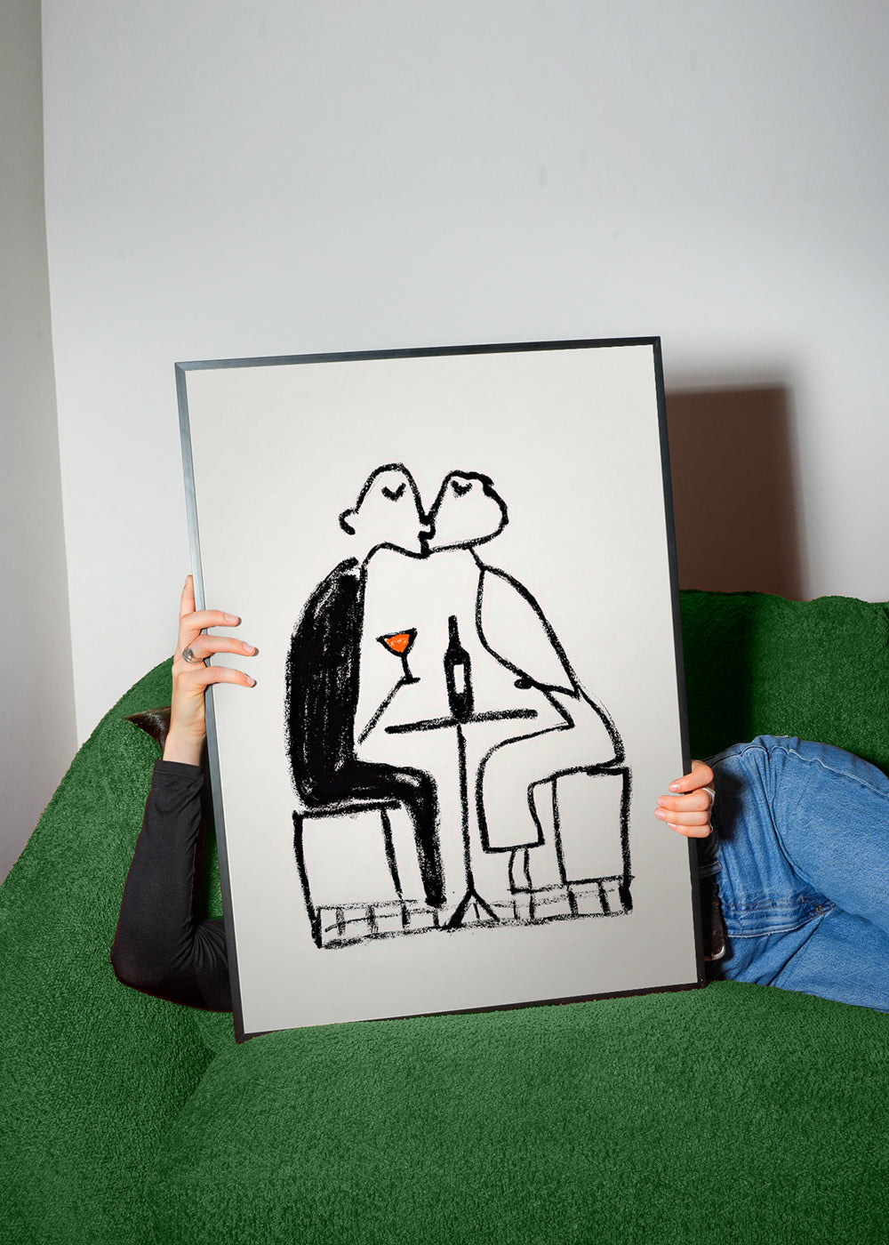 Küchenkunst: Paar mit Wein