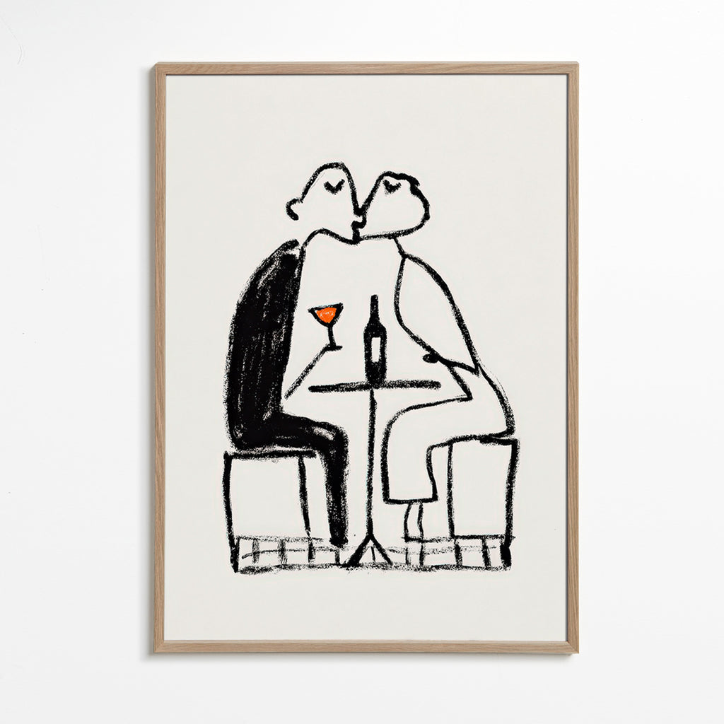 Küchenkunst: Paar mit Wein