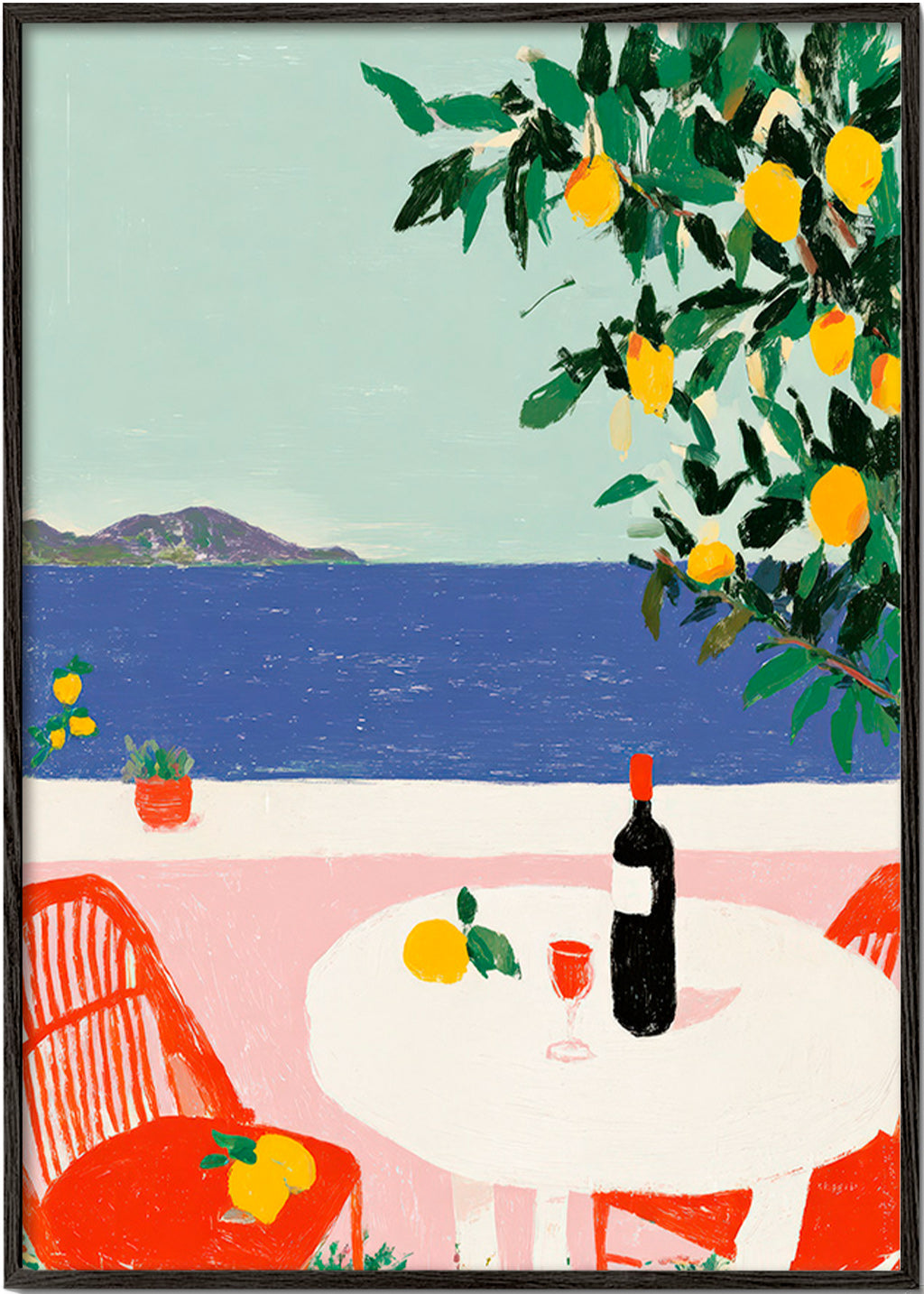Küchenkunst Mediterraner Tisch mit Zitronen