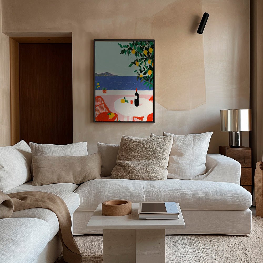 Küchenkunst Mediterraner Tisch mit Zitronen