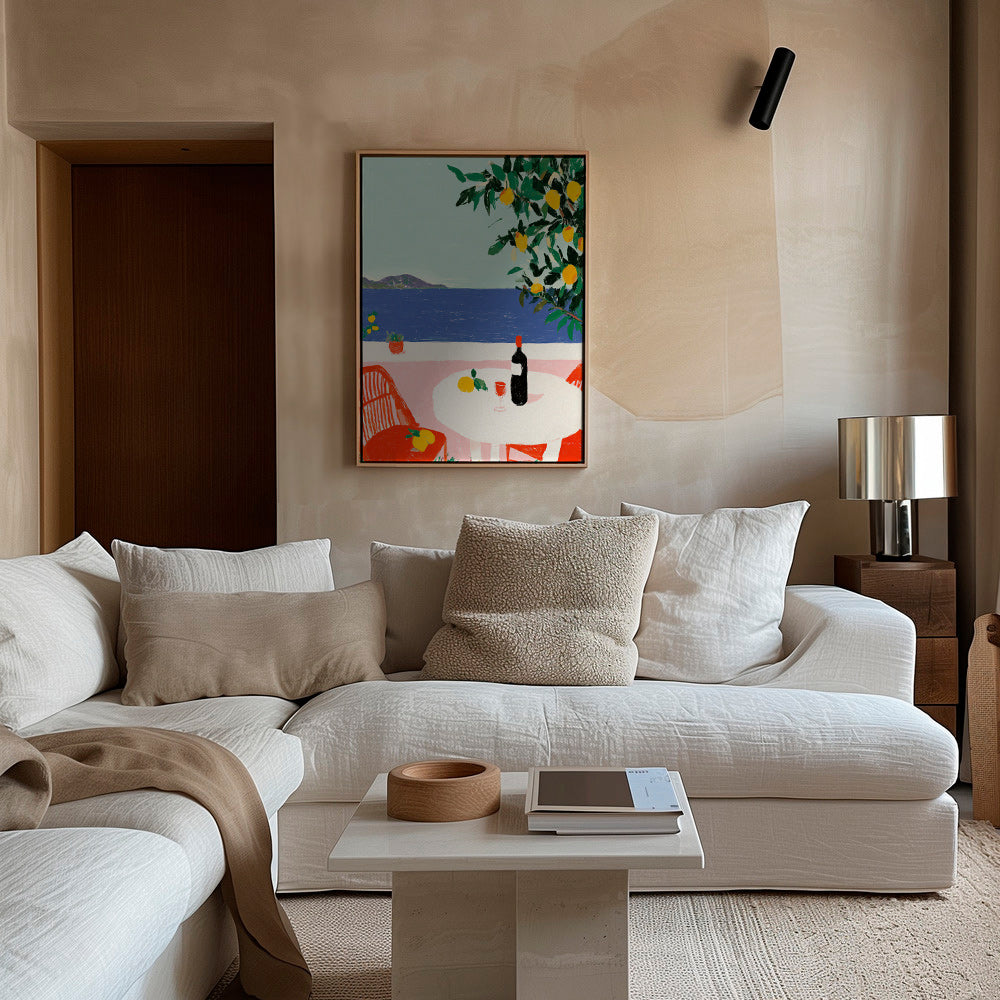 Küchenkunst Mediterraner Tisch mit Zitronen