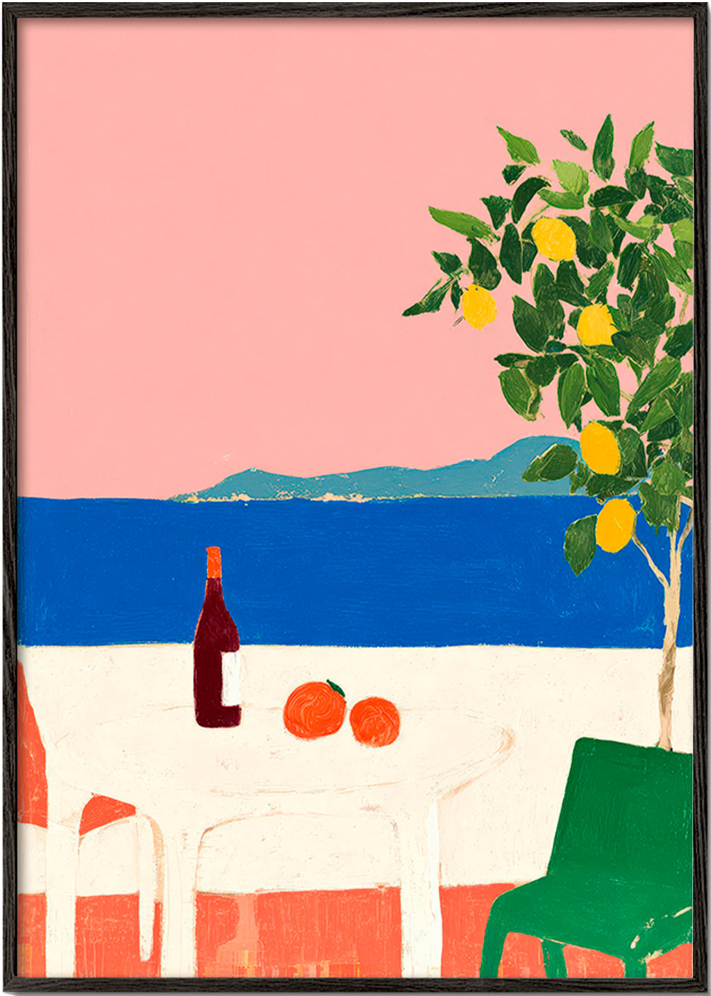 Küchenkunst Rosa Riviera mit Zitronenbaum