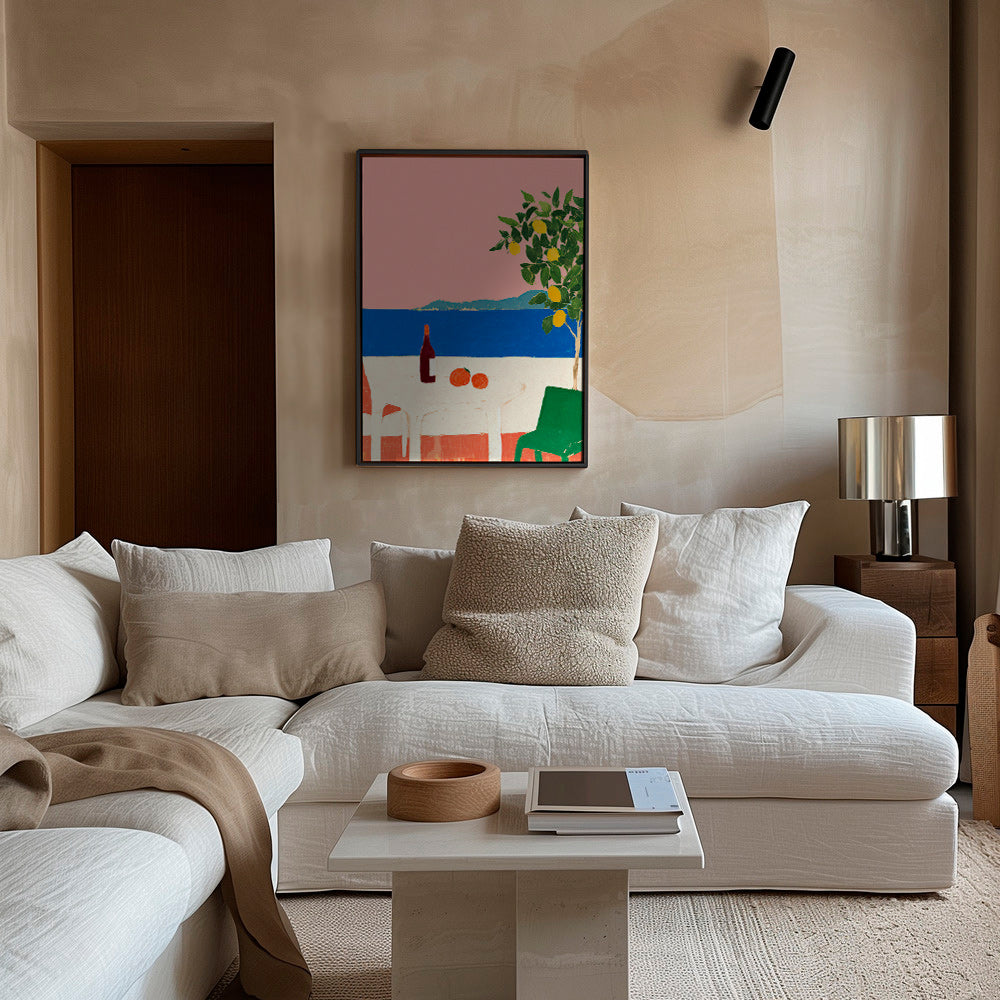 Küchenkunst Rosa Riviera mit Zitronenbaum