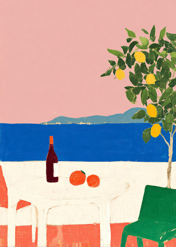 Küchenkunst Rosa Riviera mit Zitronenbaum