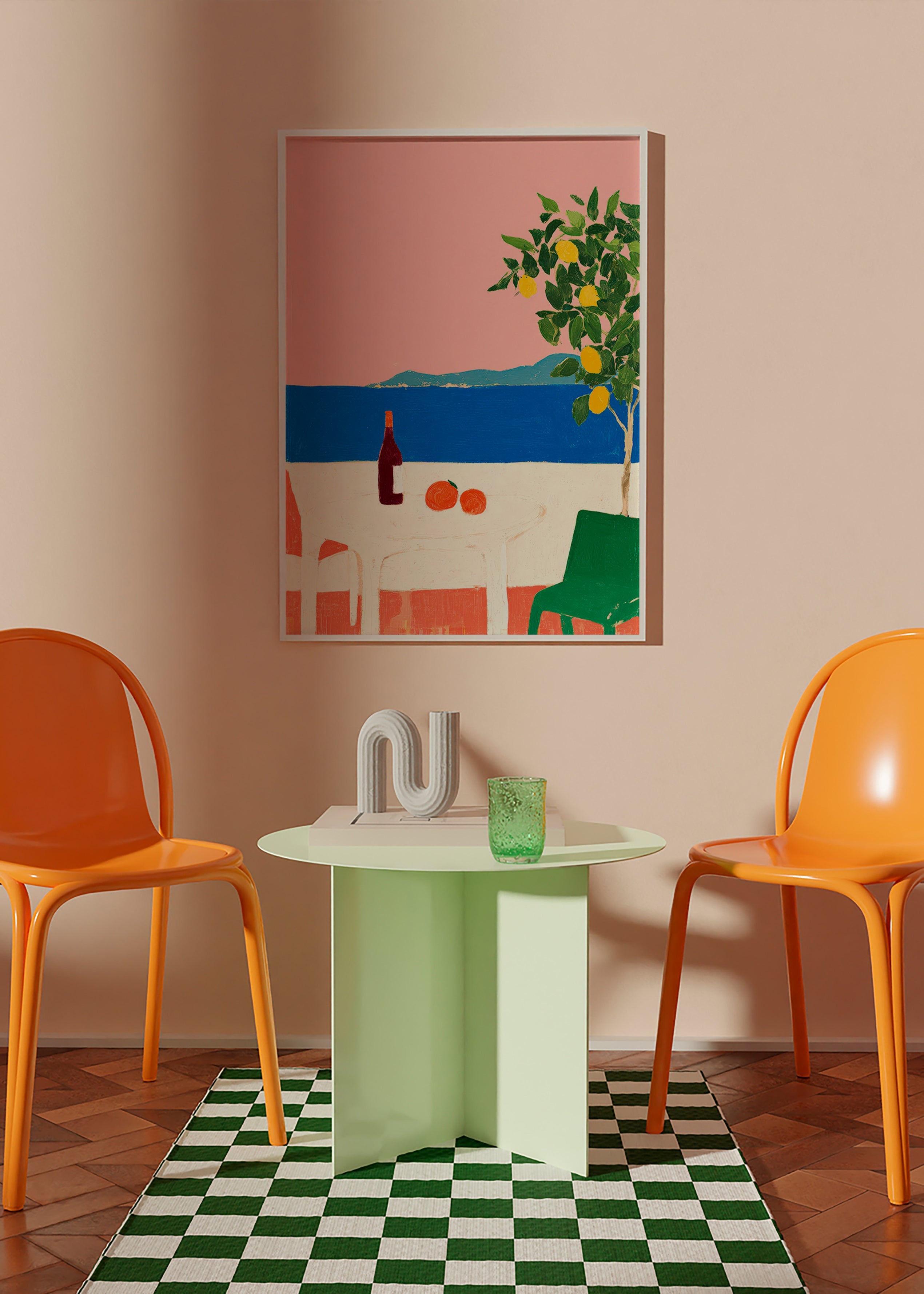 Küchenkunst Rosa Riviera mit Zitronenbaum