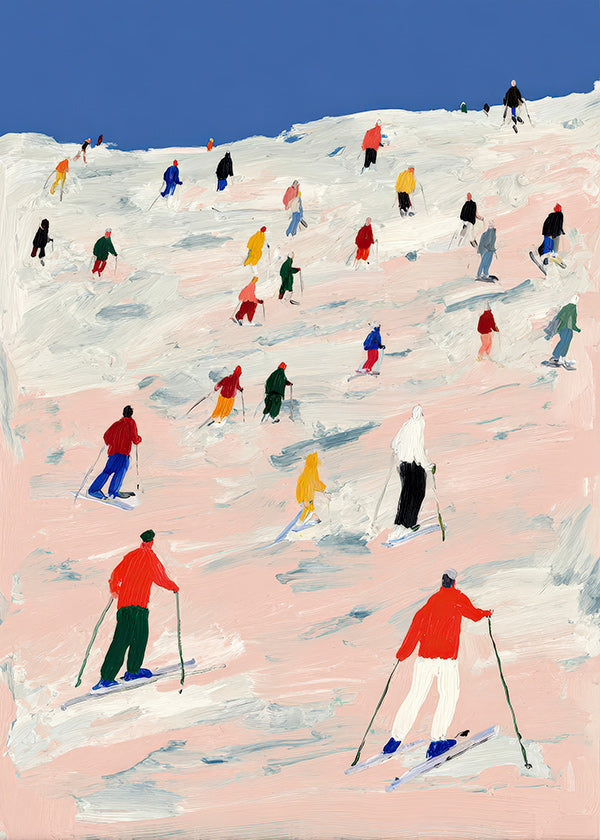 Sportbild Skifahren auf bunter Piste