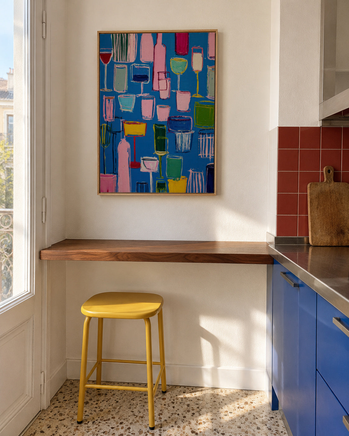 Cocktail Grid - Framed canvas in an interior