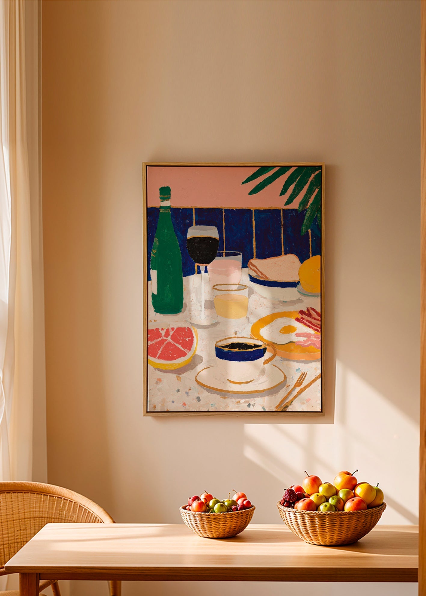 Küchenkunst: Frühstück-Stilleben mit Kaffee und Zitrus