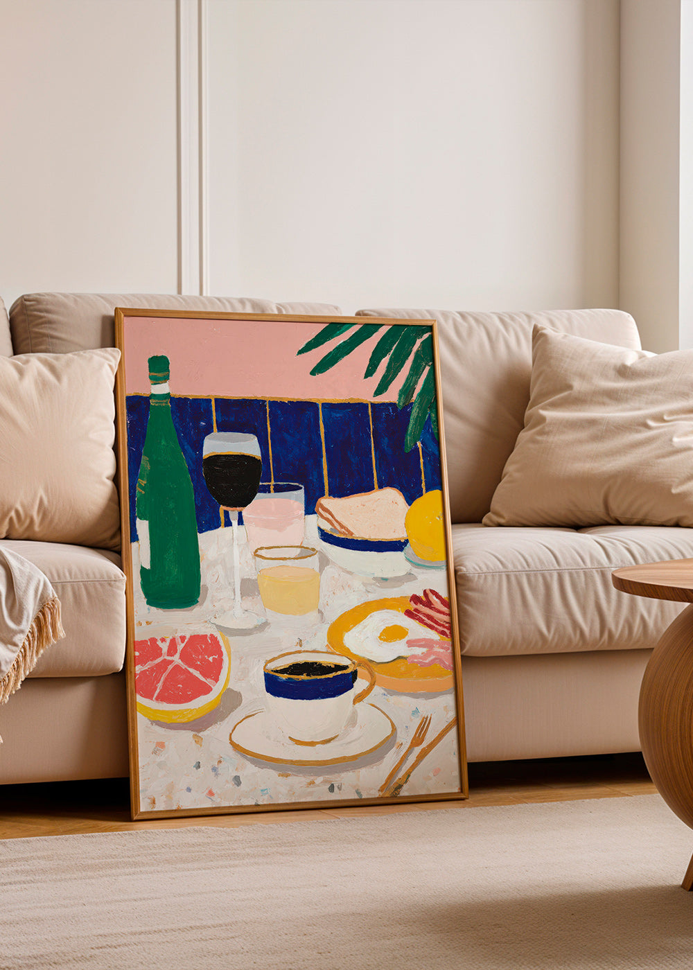 Küchenkunst: Frühstück-Stilleben mit Kaffee und Zitrus