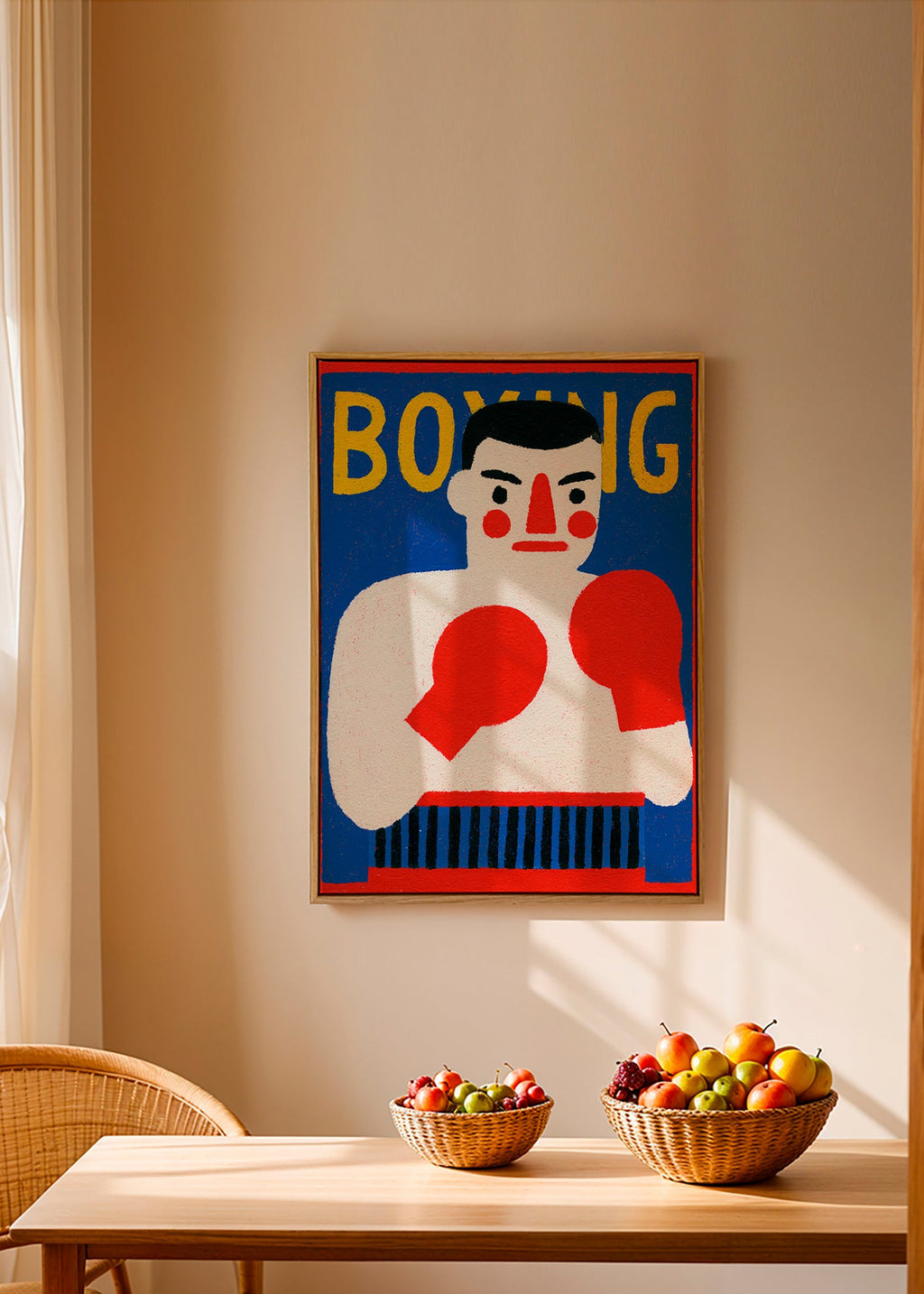 Sportkunst: illustrierter Boxer