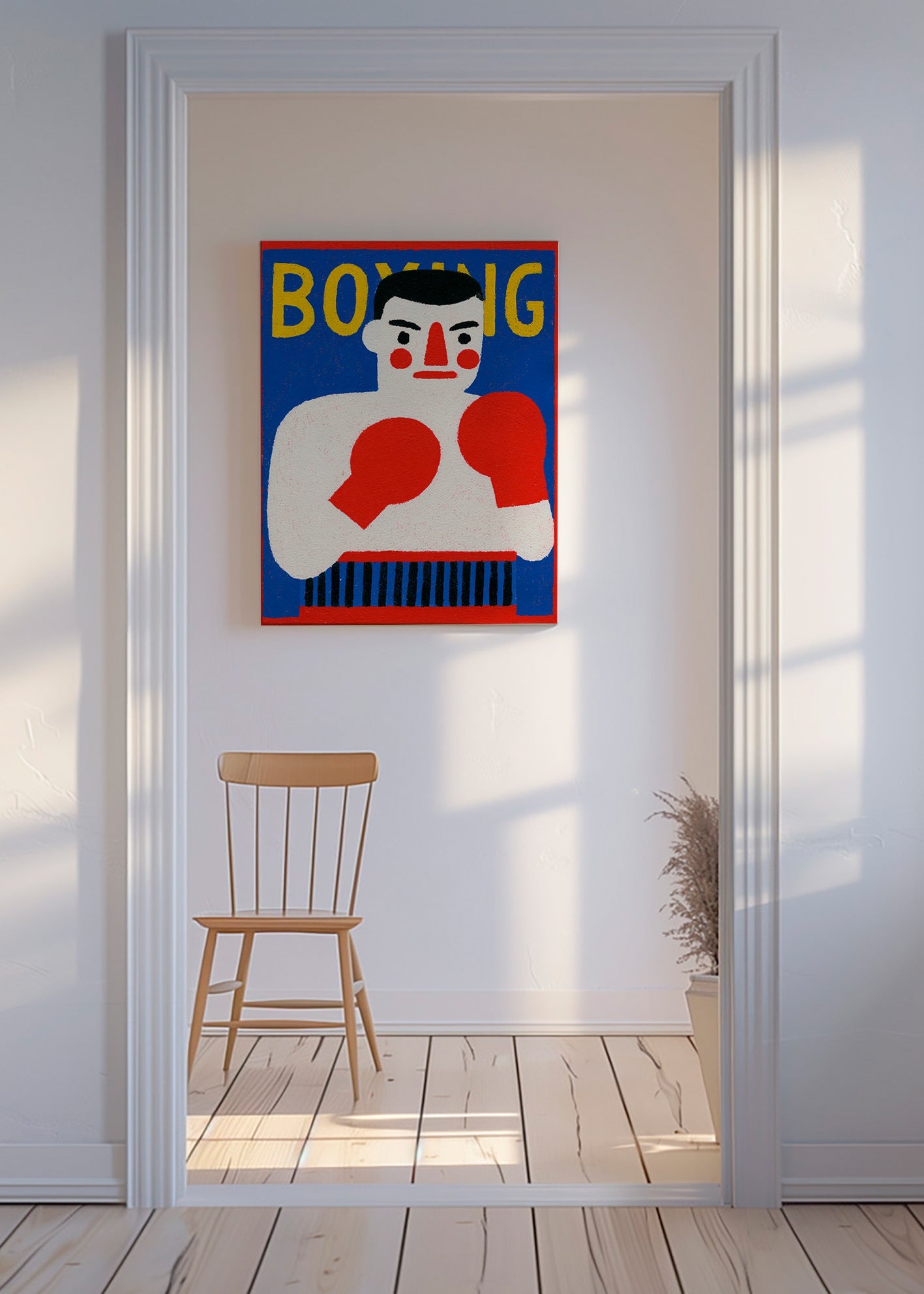 Sportkunst: illustrierter Boxer