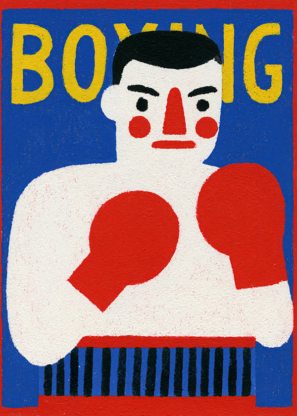 Sportkunst: illustrierter Boxer