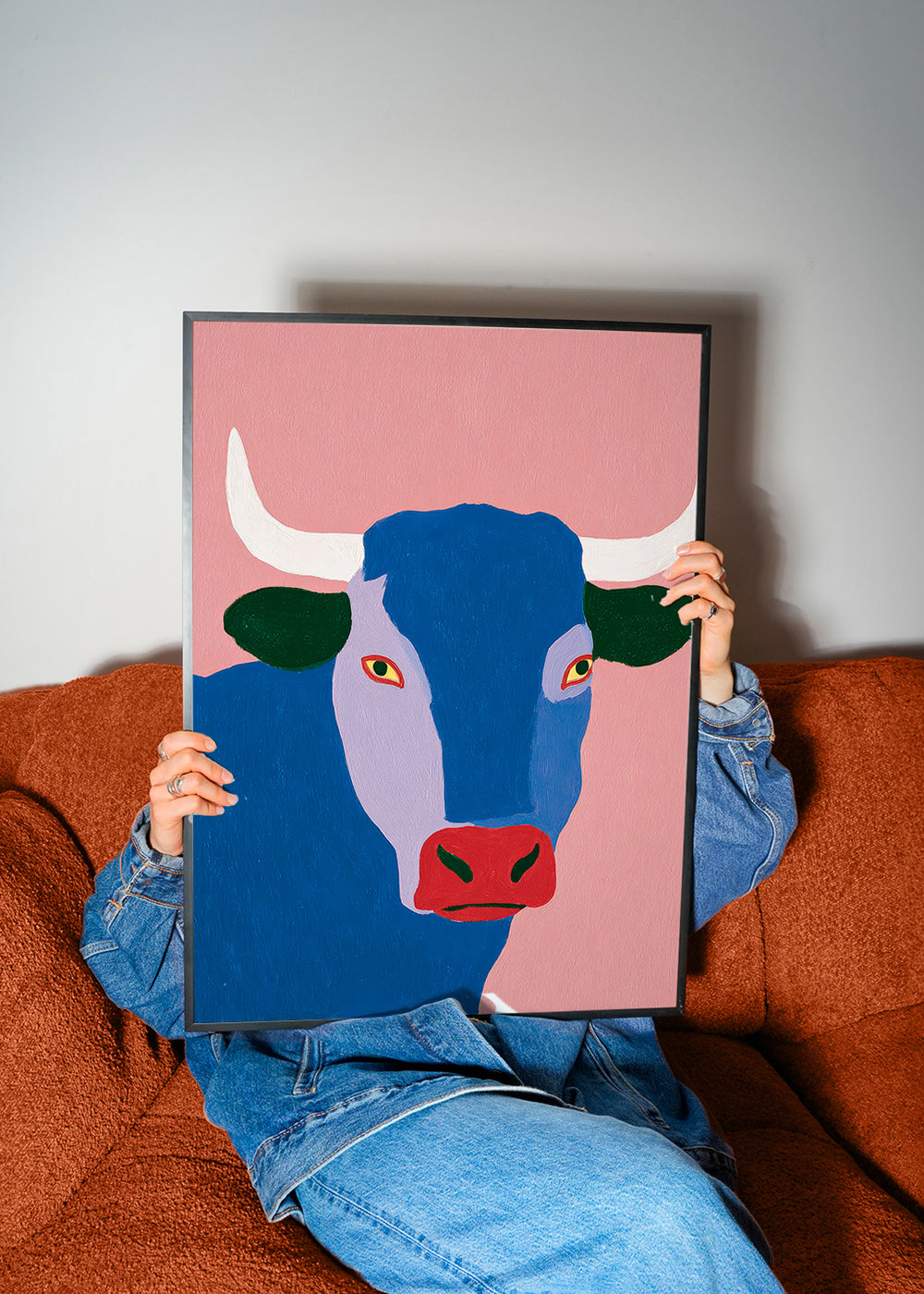 Indigo Stier Gemälde