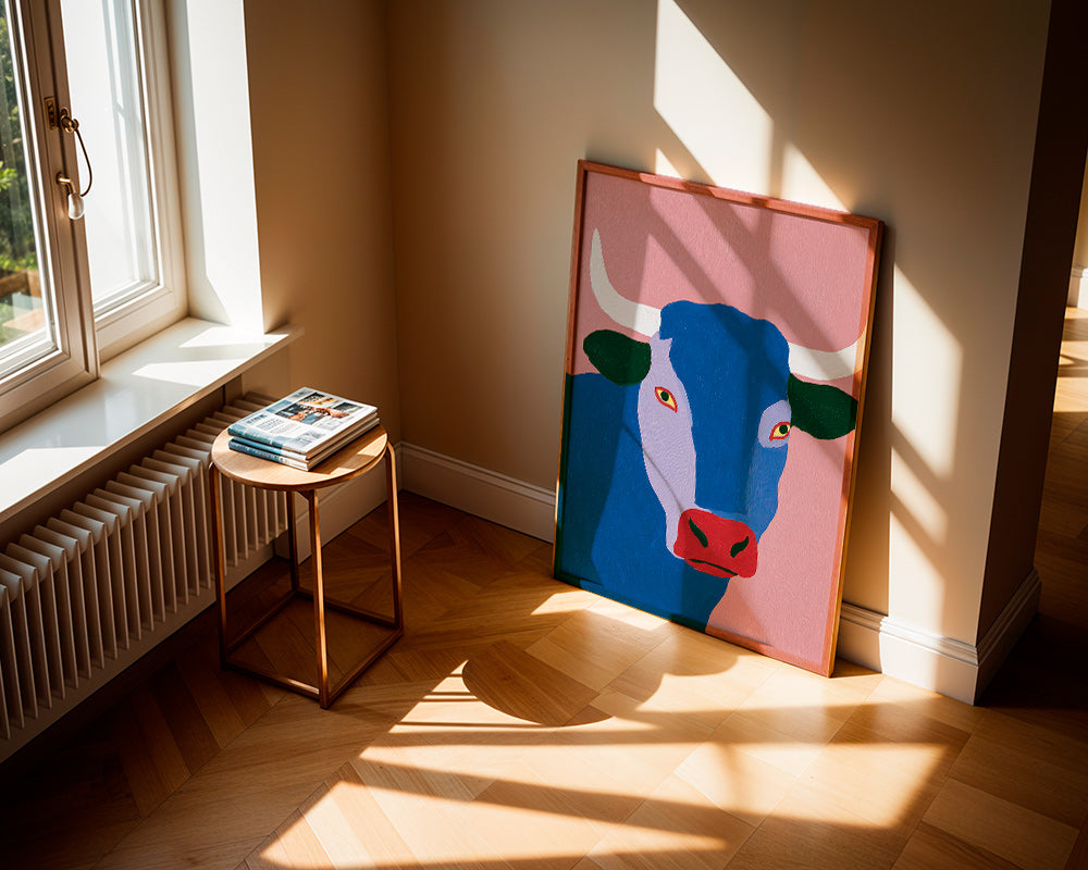 Indigo Stier Gemälde