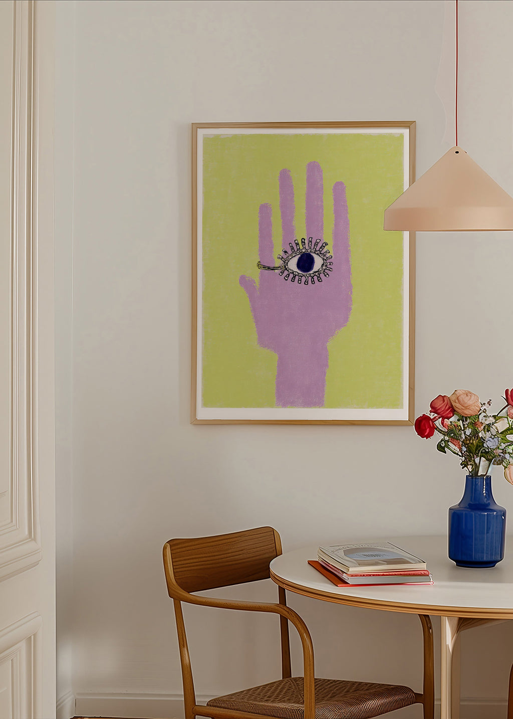 Illustration Hand mit Auge in der Handfläche