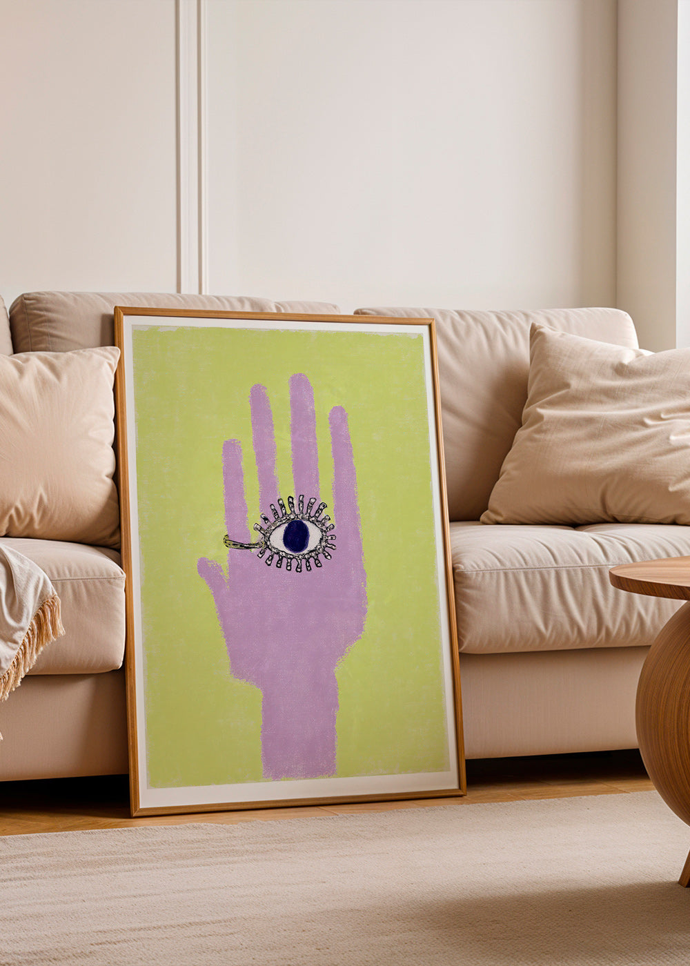Illustration Hand mit Auge in der Handfläche