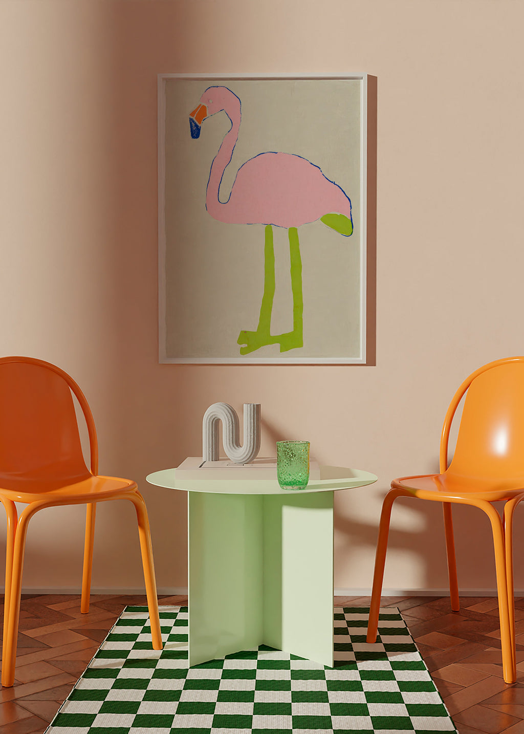 Rosa Flamingo Kunstdruck