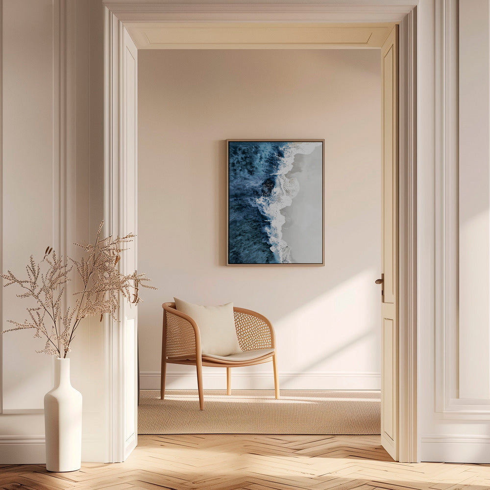 Cuadro de paisaje med luftiga vågor och skummig grafik