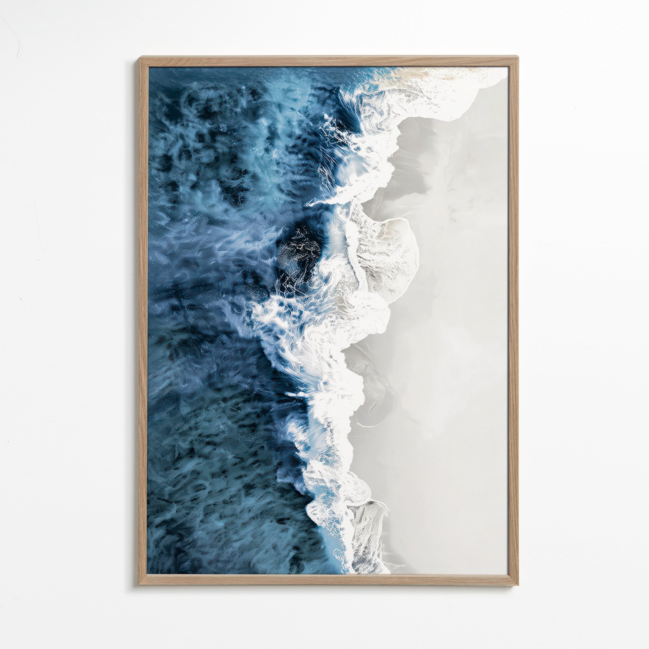 Cuadro de paisaje med luftiga vågor och skummig grafik