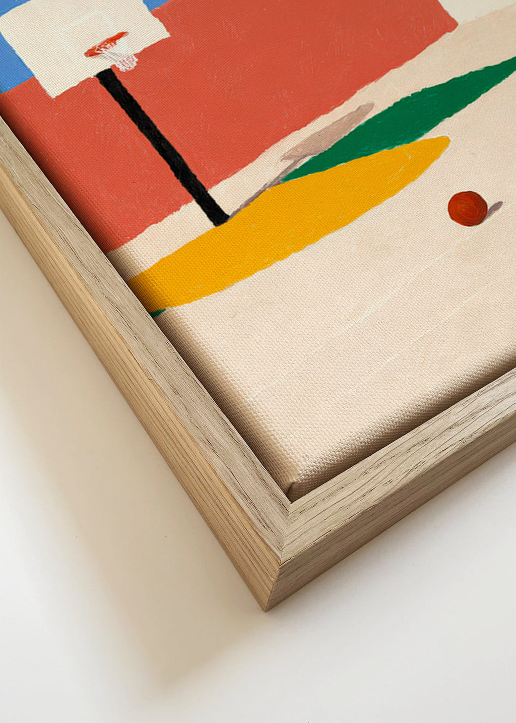 Sportkunst: minimalistischer Platz mit Ball