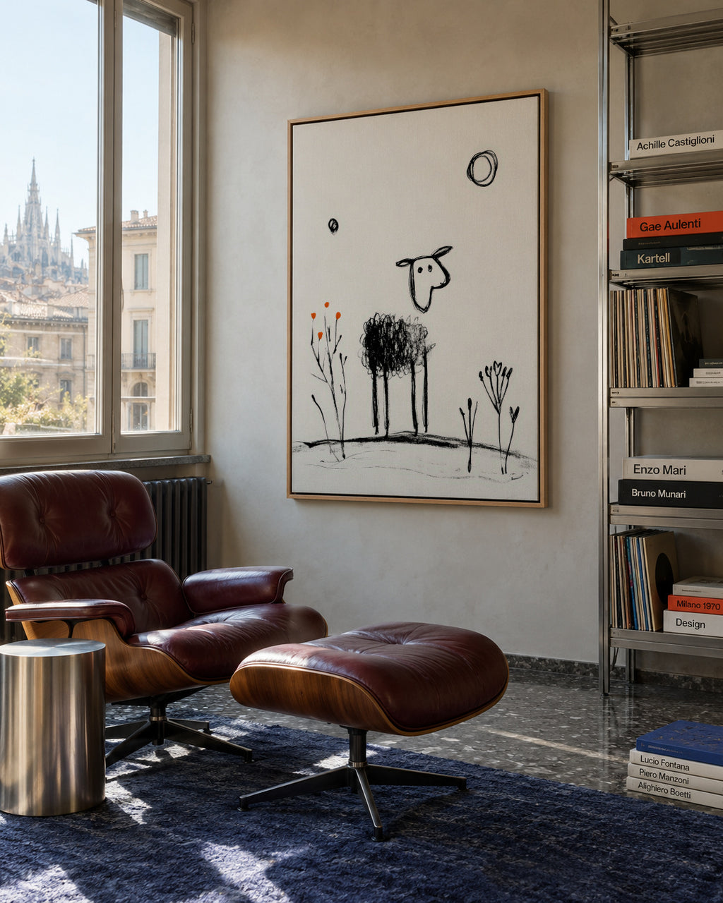 Lonely Sheep - Framed canvas in an interior
