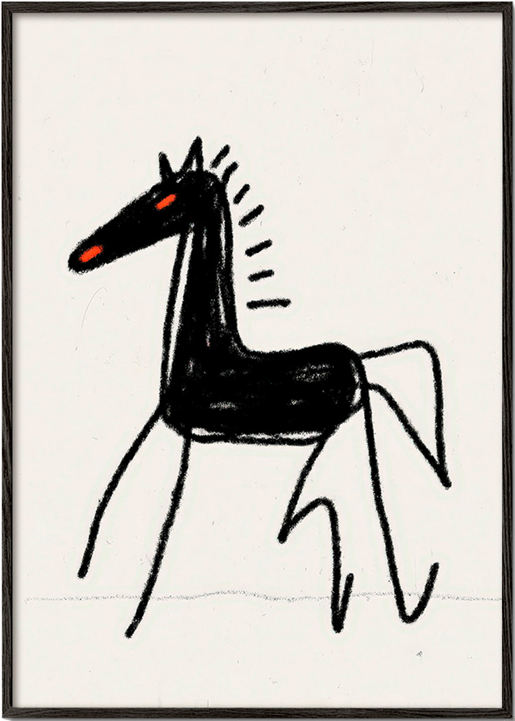 Skizze schwarzes Pferd
