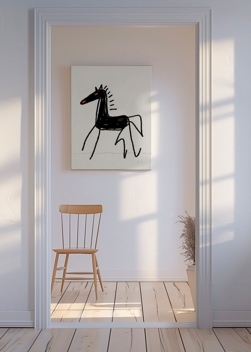 Skizze schwarzes Pferd