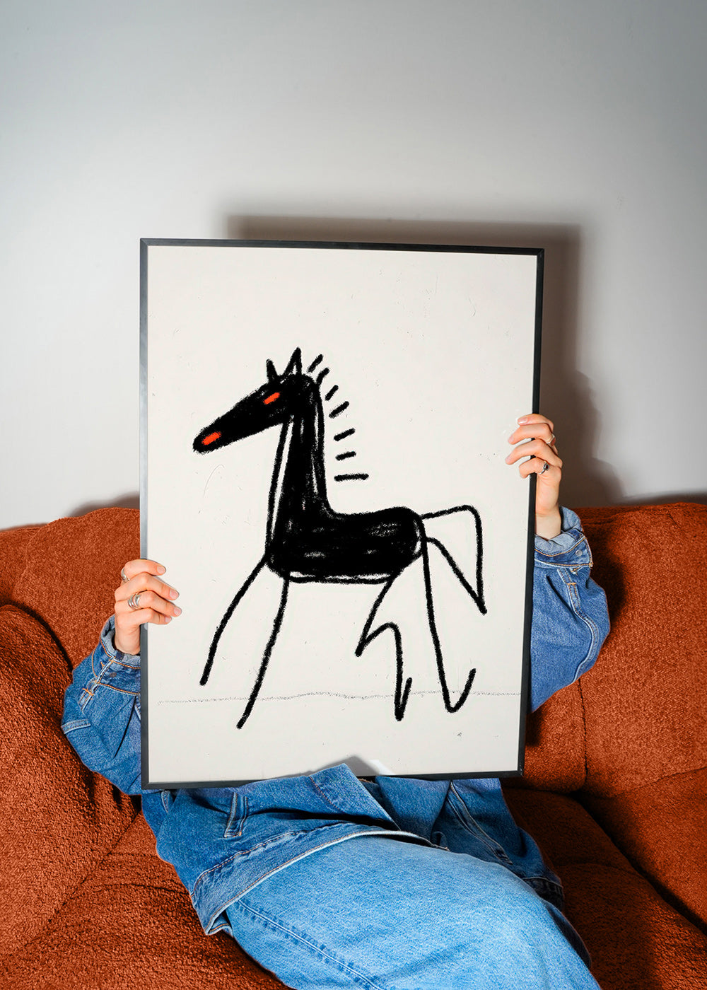 Skizze schwarzes Pferd