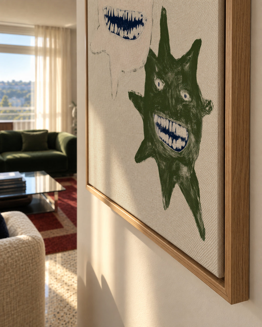 Twin Monsters - Framed canvas detail