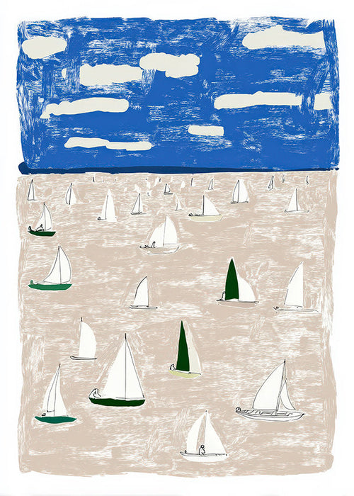 Landschaftskunst mit Segelbooten