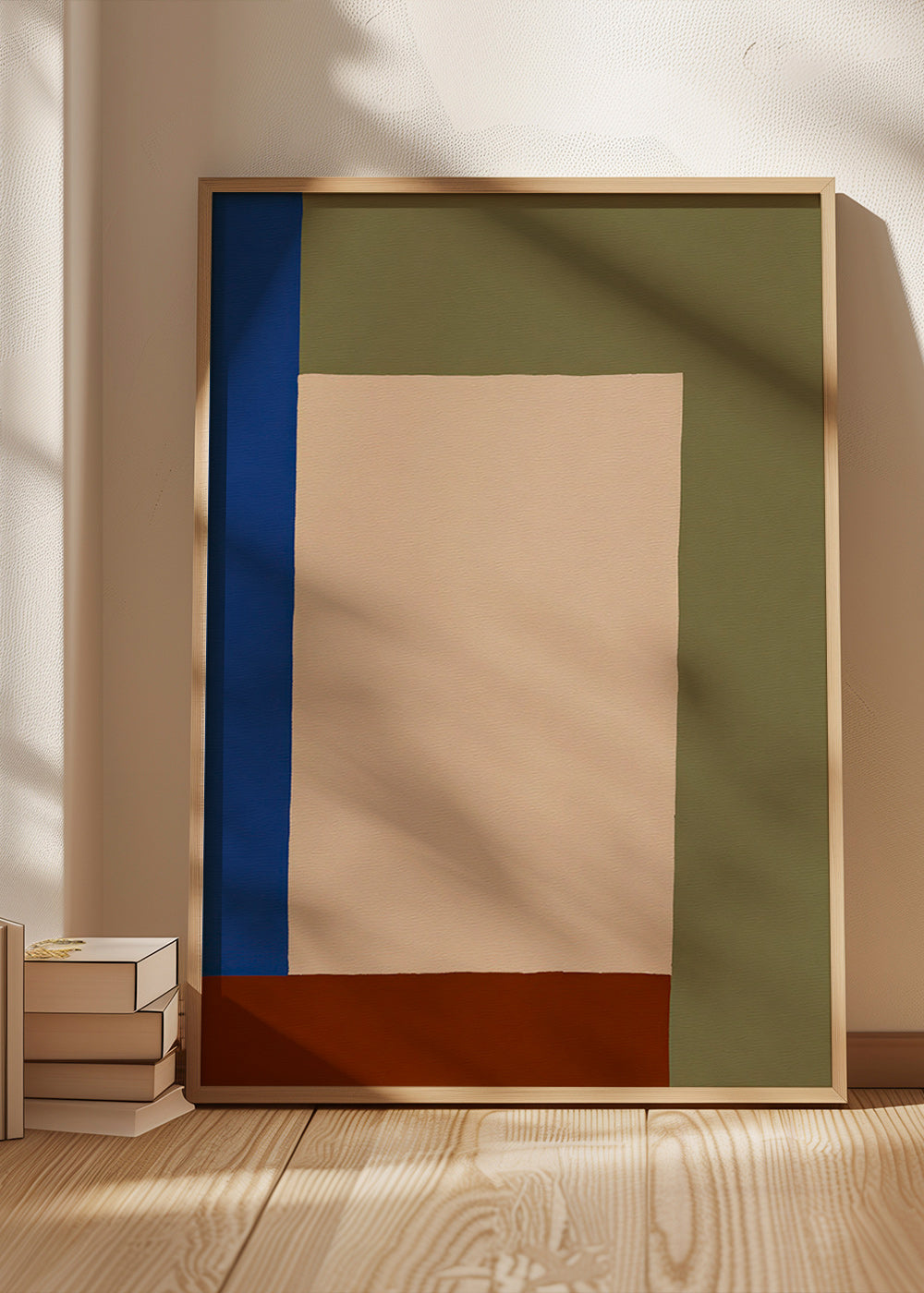 Geometrisches Bild mit beigem Rechteck