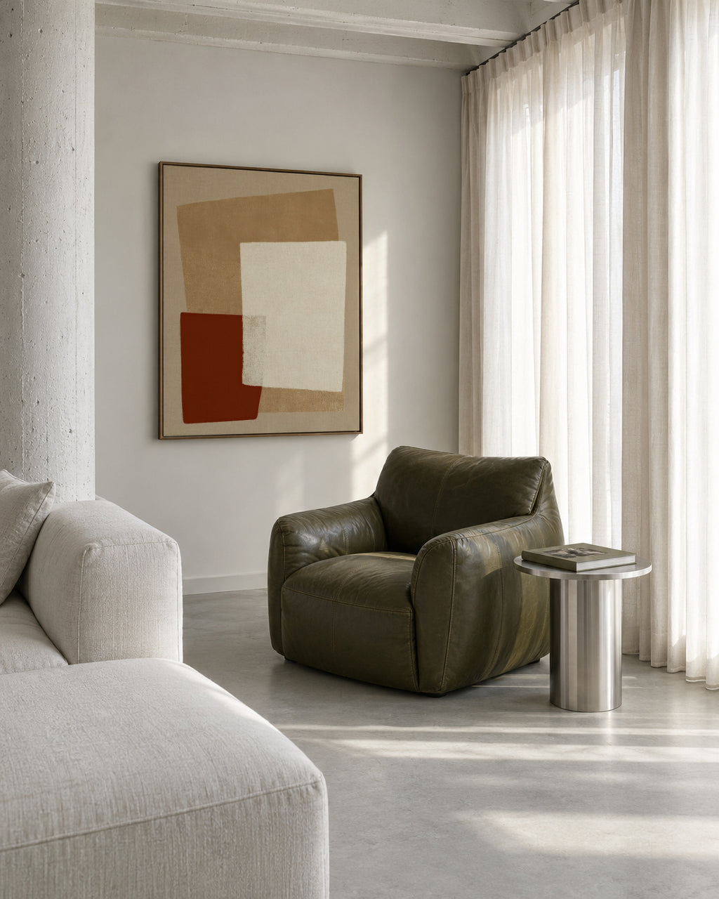 Desert Composition - Framed canvas in an interior