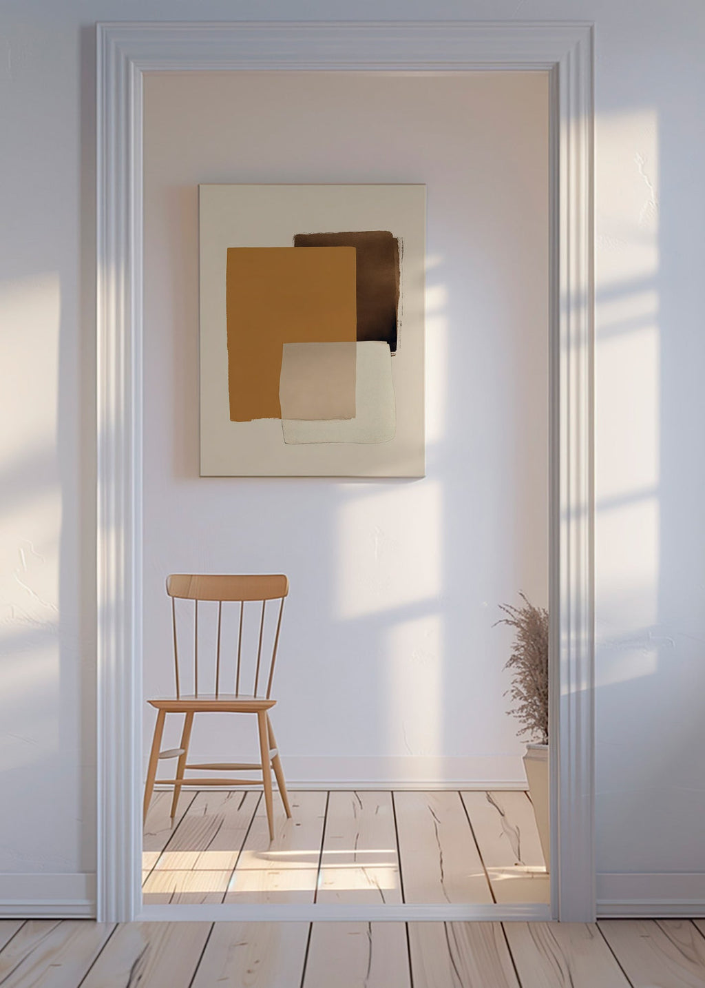 Abstraktes Bild in Ockerlagen
