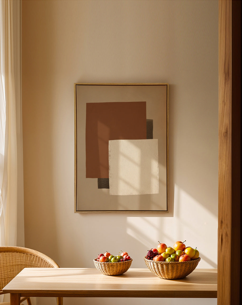 Clay Balance - Framed canvas in an interior