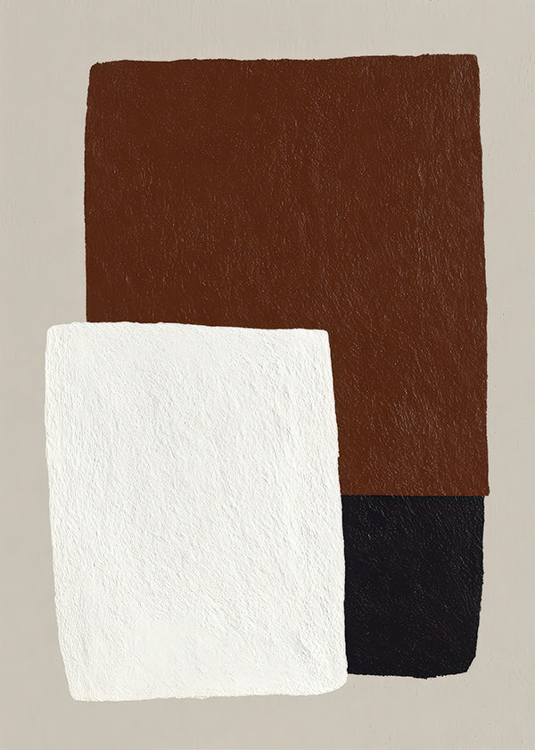 Minimalistisches Design mit braunen und weißen Blöcken