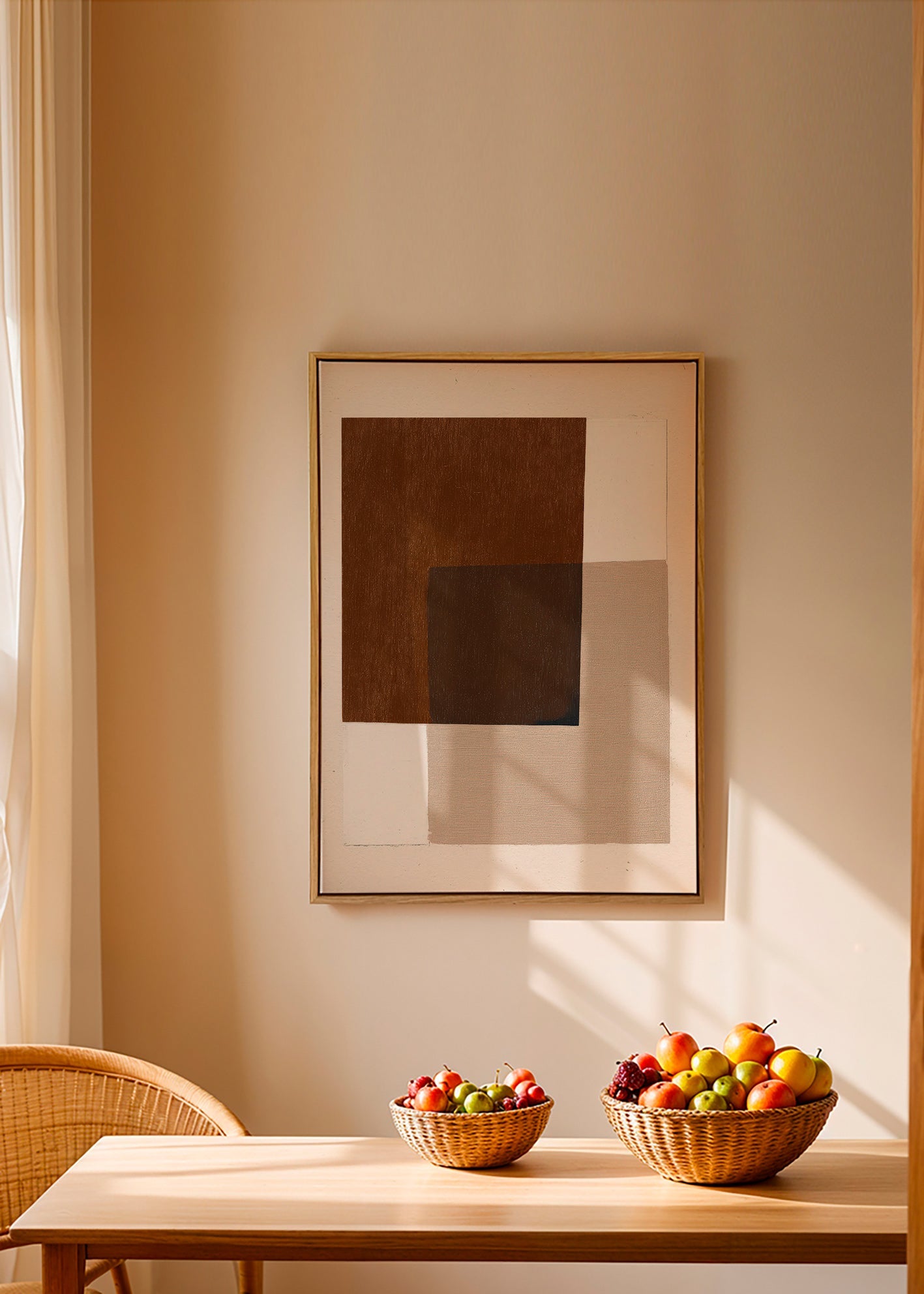 Minimalistisches Design mit erdigen überlappenden Blöcken