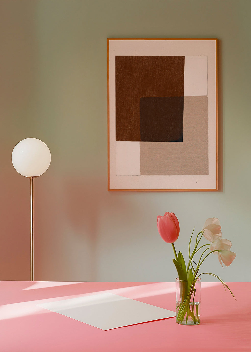 Minimalistisches Design mit erdigen überlappenden Blöcken