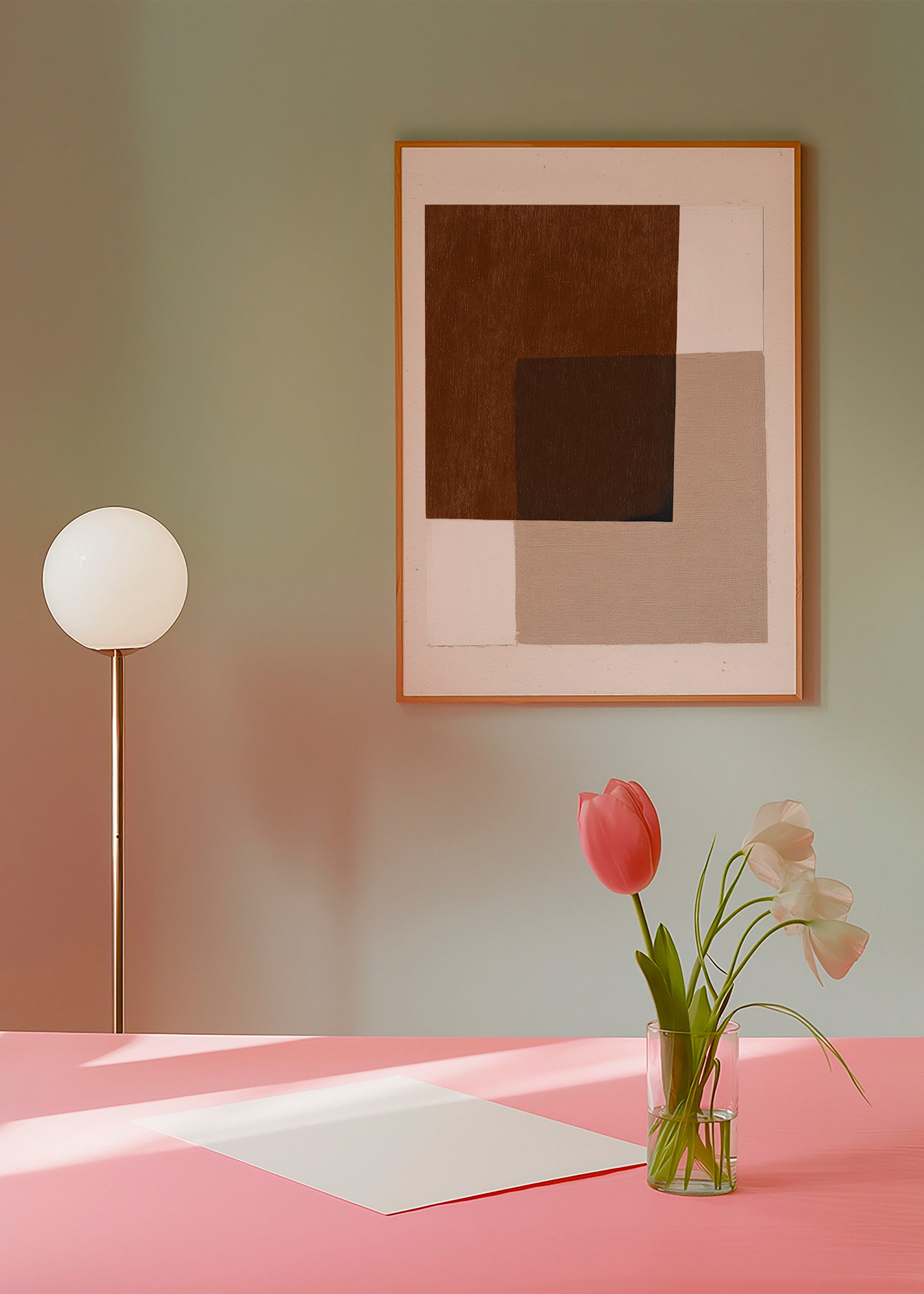 Minimalistisches Design mit erdigen überlappenden Blöcken