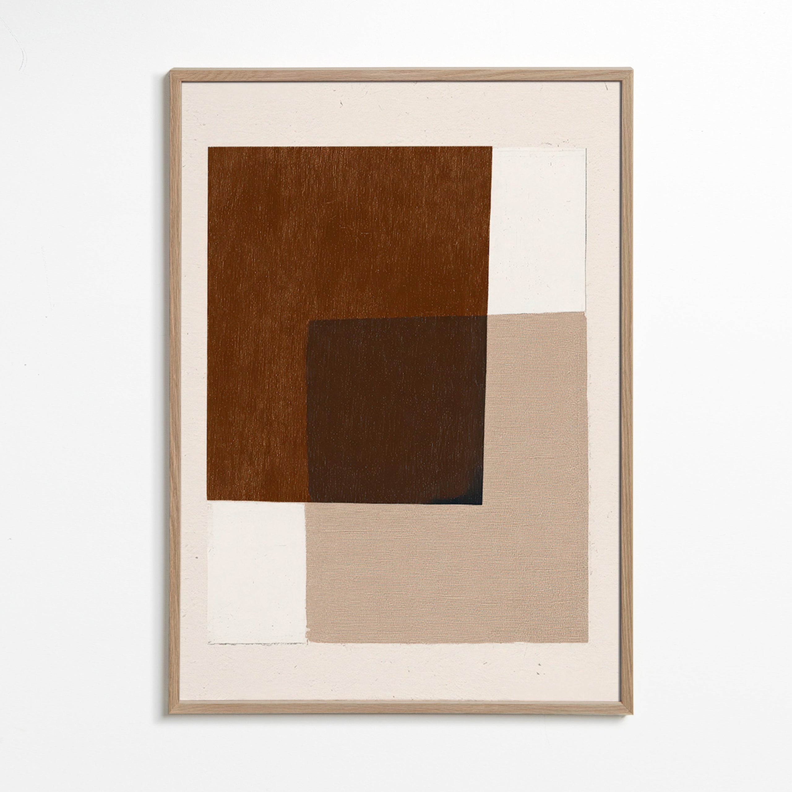 Minimalistisches Design mit erdigen überlappenden Blöcken