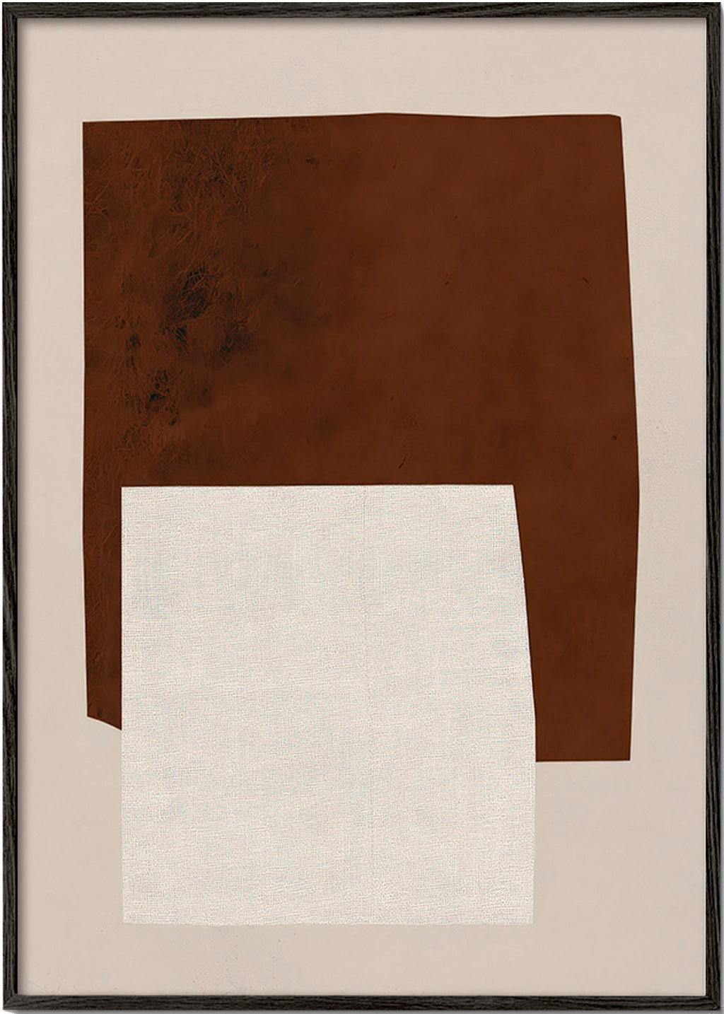 Minimalistisches Bild mit braunen und cremefarbenen Formen